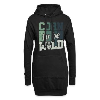 Retro Corn To Be Wild - Cultivateur de maïs - Sweat-shirt à capuche long Femme - noir - Devant