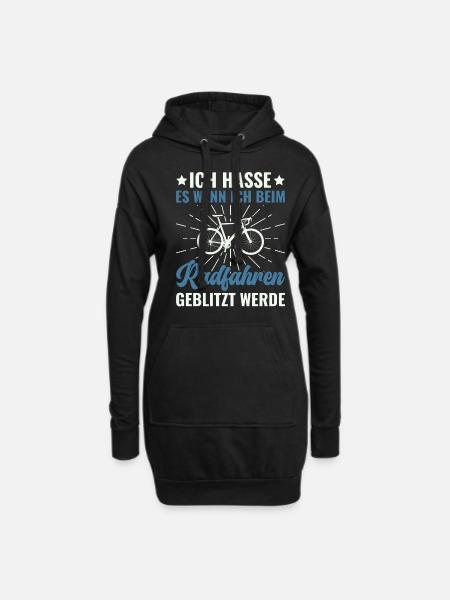 Ich hasse es beim Radfahren geblitzt zu werden - - Hoodie-Kleid - Schwarz