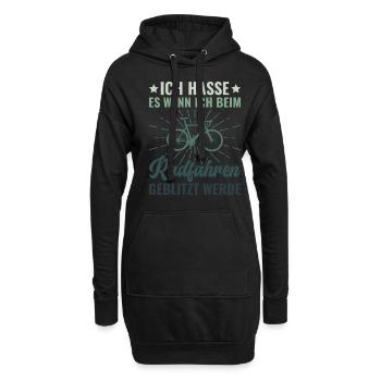 Ich hasse es beim Radfahren geblitzt zu werden - - Hoodie-Kleid - Schwarz - Vorne