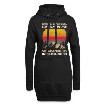 Randonnée Grand-mère retraitée Retraitée Pension Hiker Tre - Sweat-shirt à capuche long Femme - noir - Devant