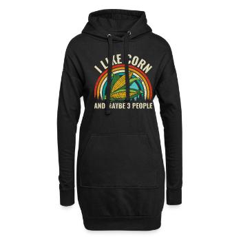 J’aime le maïs et peut-être 3 personnes - Mais Bauer - Sweat-shirt à capuche long Femme - noir - Devant
