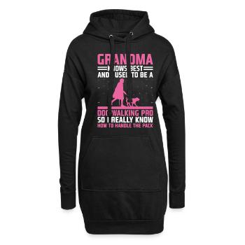 Hundeliebhaber Rentner Oma Rentner Hundebesitzer Hund - Hoodie-Kleid - Schwarz - Vorne