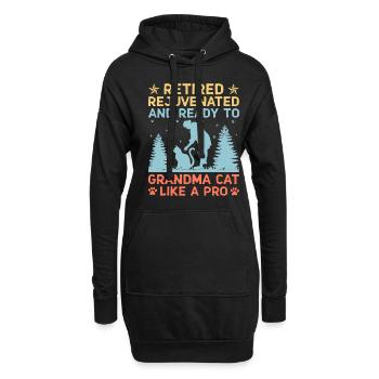 Amoureux des chats Grand-mère retraitée Retraité Propriétaire de chat Chat - Sweat-shirt à capuche long Femme - noir - Devant