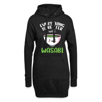 Wasabi - Sweat-shirt à capuche long Femme - noir - Devant