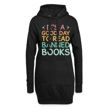 Tag lesen Verbotenes Buch Lustige Buch Liebhaber Leser Lesen - Hoodie-Kleid - Schwarz - Vorne