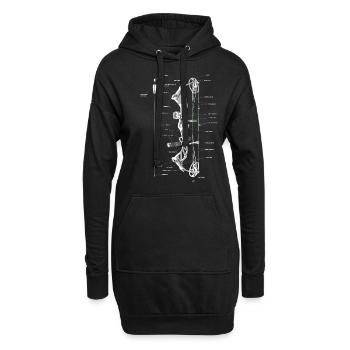 Outdoor Pfeil und Bogen Definition von Bogenschießen - Hoodie-Kleid - Schwarz - Vorne