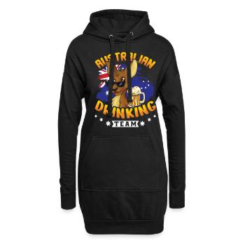 Australia Day Känguru Australisches Bier trinken - Hoodie-Kleid - Schwarz - Vorne