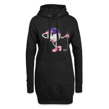 Niedlicher Golfball Cartoon Golf Club Golfer Golf - Hoodie-Kleid - Schwarz - Vorne