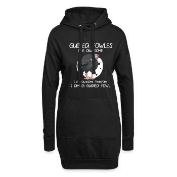 Perlhühner Perlhuhn Guinea Fowl - Hoodie-Kleid - Schwarz - Vorne
