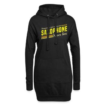 Harmonize & Improvise Saxophone never lies - Jazz - Hoodie-Kleid - Schwarz - Vorne