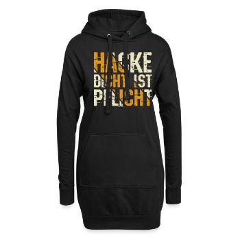 Hacke Dicht ist Pflicht - Männerrunde Sauf Spruch - Hoodie-Kleid - Schwarz - Vorne