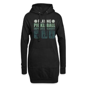 Pickleball Spielen Verbessert Memory Dink Player - Hoodie-Kleid - Schwarz - Vorne