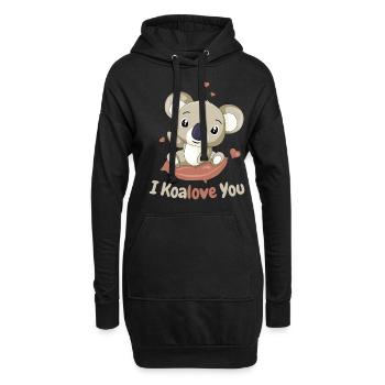 Australien Australien Tag Australische Koala Liebe - Hoodie-Kleid - Schwarz - Vorne