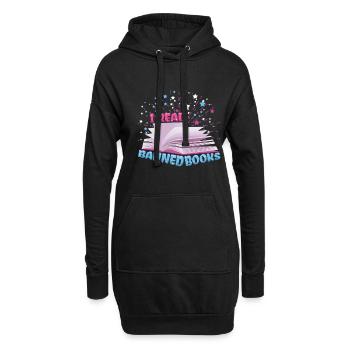 Lire Livre interdit Drôle de livre Lecteur Lecteur - Sweat-shirt à capuche long Femme - noir - Devant