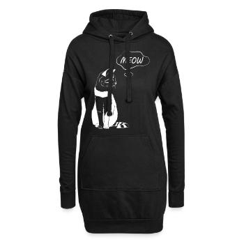 Cute Cat Meow - Amoureux des chats - Sweat-shirt à capuche long Femme - noir - Devant