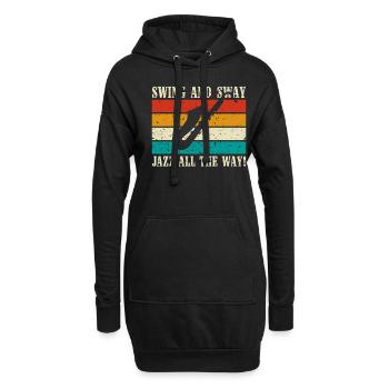 Swing et Sway Jazz all the Way - Jazz Musiker - Sweat-shirt à capuche long Femme - noir - Devant