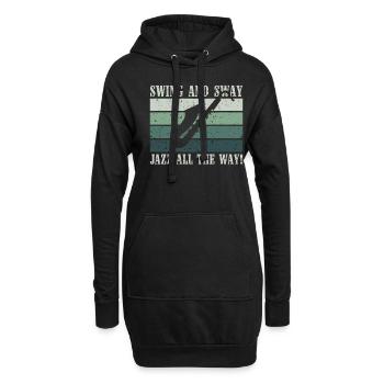 Swing et Sway Jazz all the Way - Jazz Musiker - Sweat-shirt à capuche long Femme - noir - Devant