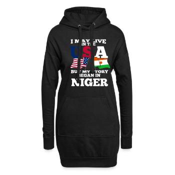 Niger - Sweat-shirt à capuche long Femme - noir - Devant