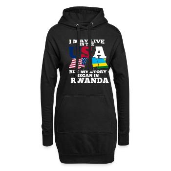 Rwanda - Hoodie-Kleid - Schwarz - Vorne