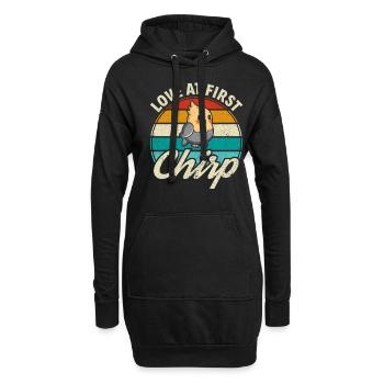 Love at first Chirp - Nymphensittich - Hoodie-Kleid - Schwarz - Vorne