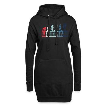 Retro Elektroinstallateur Evolution - - Hoodie-Kleid - Schwarz - Vorne