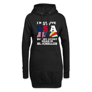 Seychellen - Hoodie-Kleid - Schwarz - Vorne