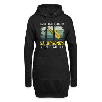 Saxophone lisse et sensuel The Remedy - Jazz - Sweat-shirt à capuche long Femme - noir - Devant