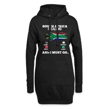 Afrique du Sud - Sweat-shirt à capuche long Femme - noir - Devant