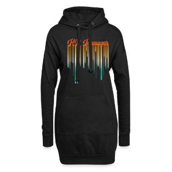 Retro HR Manager Rainbow Text - Gestion RH - Sweat-shirt à capuche long Femme - noir - Devant