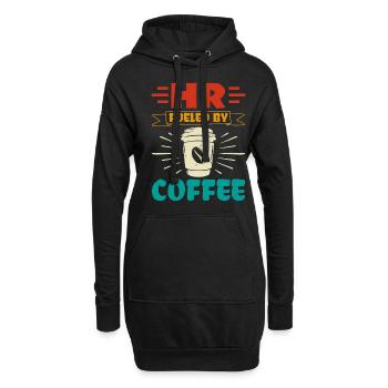 RH alimentées par le café - HR Management Human - Sweat-shirt à capuche long Femme - noir - Devant
