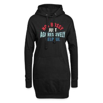 Pas autoritaire juste agressivement utile - RH - Sweat-shirt à capuche long Femme - noir - Devant