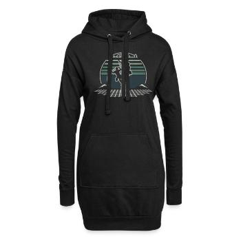 Retro Elektroinstallateur - Leitungsmonteur - Hoodie-Kleid - Schwarz - Vorne