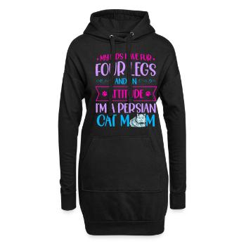 Chat persan Chat Amoureux Propriétaire de chat Persan Longhair C - Sweat-shirt à capuche long Femme - noir - Devant