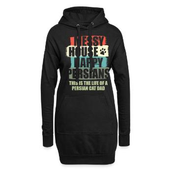 Chat persan Chat Amoureux Propriétaire de chat Persan Longhair C - Sweat-shirt à capuche long Femme - noir - Devant