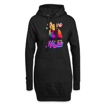 Edm Rave Rave Hard Go Home - Hoodie Dress - black - Front