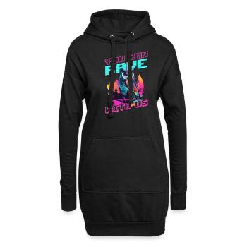 Edm Rave You Can Rave Owl - Hoodie Dress - black - Front
