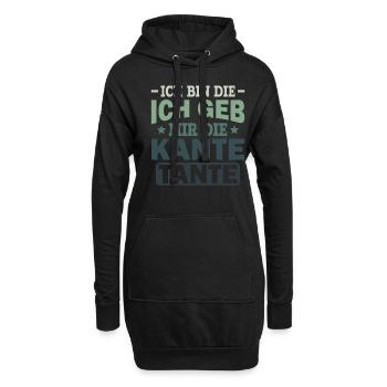 Ich Geb Mir Die Kante Tante - Alkohol Saufspruch - Hoodie-Kleid - Schwarz - Vorne