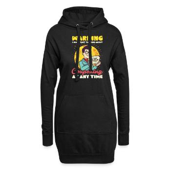 Couponer kann über Couponing sprechen - Hoodie-Kleid - Schwarz - Vorne