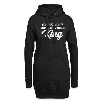 Côte d’Ivoire - Sweat-shirt à capuche long Femme - noir - Devant