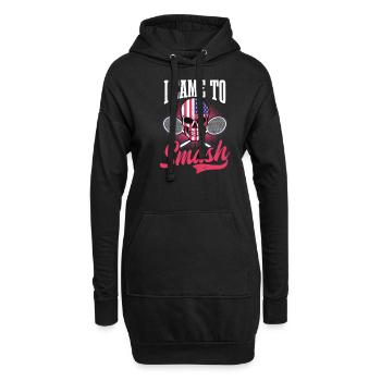 Badmintonspieler, den ich kam, um die amerikanische Flagge zu zertrümmern - Hoodie-Kleid - Schwarz - Vorne