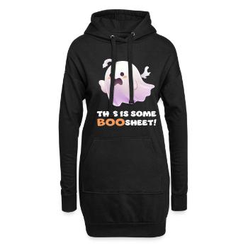 Lustiger Boo Sheet Spruch Süßer Halloween Geist - Hoodie-Kleid - Schwarz - Vorne