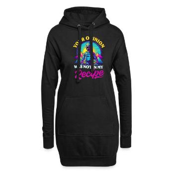 Kochmesser-Meinung nicht im Rezept - Hoodie-Kleid - Schwarz - Vorne