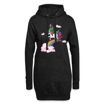 Dinosaure Pirate Cool Licorne Paresseuse Creepy Halloween - Sweat-shirt à capuche long Femme - noir - Devant