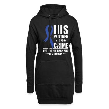 His Partner in Crime - I've got his back and his - Hoodie-Kleid - Schwarz - Vorne