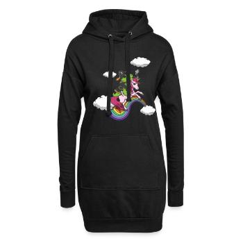 Dinosaure Pirate Licorne Paresseuse Creepy Halloween - Sweat-shirt à capuche long Femme - noir - Devant