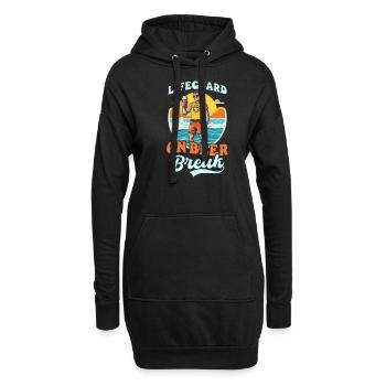 Sauveteur sauveteur pendant la pause bière - Sweat-shirt à capuche long Femme - noir - Devant