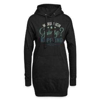 Warum Ich Grinse? Kopfkino - Spruch Humor - Hoodie-Kleid - Schwarz - Vorne