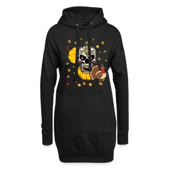 Turkey Vibes Herbst Herbst Muertos Tag der Toten - Hoodie-Kleid - Schwarz - Vorne
