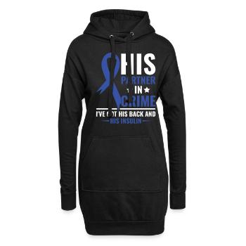 His Partner in Crime - I've got his back and his - Hoodie-Kleid - Schwarz - Vorne