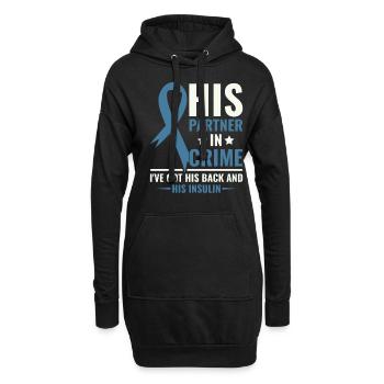 His Partner in Crime - I've got his back and his - Hoodie-Kleid - Schwarz - Vorne